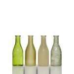 Bouteilles décoratives en verre ANYA, 4 pièces, vert, 18cm, Ø6cm