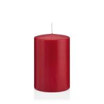 Bougie pilier MAEVA, rouge foncé, 15cm, Ø10cm, 113h - Made in Germany