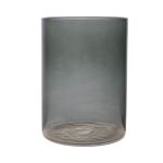 Vase cylindrique en verre SANYA EARTH, gris foncé-transparent, 25cm, Ø18cm