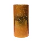 Vase décoratif en verre RIGOBERTO, au milieu or, orange-brun-transparent, 25cm, Ø12,5cm