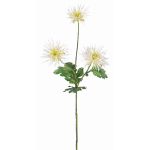 Chrysanthème artificiel SOLVIE, blanc-jaune, 75cm, Ø11-12cm