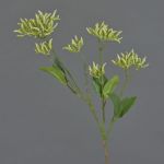 Branche de cornouiller artificielle JOSIA avec boutons, blanc-vert, 50cm