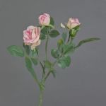 Branche de rose artificielle CORALEE, rose, 50cm, Ø3-7cm