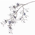 Branche de symphorines artificielles GESA avec baies, bleu, 100cm