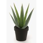 Aloe variegata synthétique MARTINEZ, vert, 25cm, Ø17cm