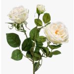 Branche de rose artificielle CALISTA, crème, 60cm