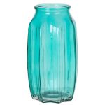 Petit vase de table en verre AMORY, turquoise-transparent, 22cm, Ø12cm