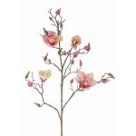 Magnolia en soie LORA, crème-rose, 110cm, Ø10-12cm