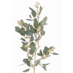 Fausse branche d'eucalyptus COBAR avec fleurs, crossdoor, vert, 65cm, Ø1,5cm