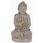 Figurine Bouddha grise SHANTA, assis méditant, 45cm