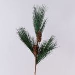 Branche de pin artificielle AZMERA avec des pommes de pin, vert, 65cm