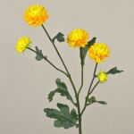 Chrysanthème artificiel RYON, jaune, 70cm, Ø3-5cm