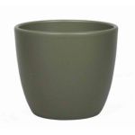 Pot pour plantes en céramique TEHERAN BASAR, vert olive mat, 17cm, Ø19,5cm