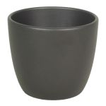 Pot de fleurs en céramique grand TEHERAN BASAR, anthracite mat, 25cm, Ø28cm