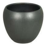 Cache-pot URMIA BASAR en céramique, anthracite mat, 24cm, Ø27cm