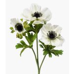 Fleur en tissu Anémone RUBINA, blanc, 55cm