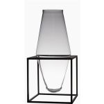 Vase à fleurs en verre CHINAJA avec support en métal, transparent, 61cm, Ø29cm