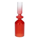 Bougeoir ADDELYNE en verre, pour bougies cylindriques, rouge-transparent, 17,2cm, Ø5cm