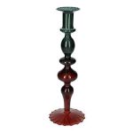 Bougeoir CHANANJA en verre, pour bougies cylindriques, vert-marron-transparent, 27,4cm, Ø9,2cm