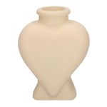 Glasflasche BELEZA in Herzform, mit Fuß, sand-matt, 8,5x5,5x11,2cm