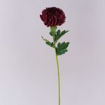 Chrysanthème artificiel HIKJUN, rouge bourgogne, 65cm, Ø12cm
