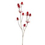Branche de chardon artificielle (Eryngium) LOUKAS, rouge, 45cm, Ø1,5cm