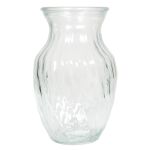 Vase de table en verre CATLYN avec rainures torsadées, transparent, 20cm, Ø13cm