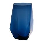 Vase décoratif MARSIA en verre, bleu-transparent, 15,5cm, Ø10cm