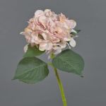Fleur artificielle hortensia FUXIANG, rose-crème, 50cm
