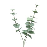 Branche artificielle d'eucalyptus FENYU, vert-blanc, 60cm