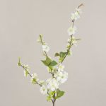 Branche de fleurs de cerisier VALESKA, 25 fleurs, crème-blanc, 85cm