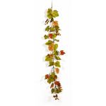 Guirlande de feuilles de vigne artificielle ATHINA, vert-orange, 180cm