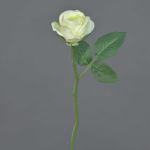 Rose artificielle GABI, crème-vert, 25cm, Ø5cm