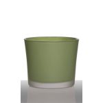 Pot à plantes en verre ALENA FROST, vert herbe mat, 12,5cm, Ø14,5cm