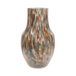 Vase décoratif RUSSELL, verre, motif léopard, or-brun-bleu-transparent, 26cm, Ø18cm