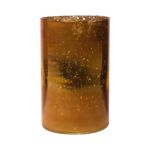 Vase décoratif en verre RIGOBERTO, au milieu or, orange-brun-transparent, 20cm, Ø12,5cm