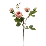 Branche de rose artificielle SYLVANA, rose, 60cm