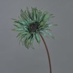Gerbera artificiel SIEDA, bleu-vert, 65cm, Ø10cm