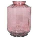 Vase en verre pour fleurs LOANA, transparent-rose, 35cm, Ø25cm, 12L