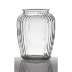 Vase en verre NOLAN, rayures verticales, transparent, 19,5cm, Ø15,5cm
