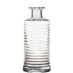 Vase bouteille en verre STUART avec rainures, transparent, 21,5cm, Ø9,5cm