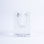 Porte-bougie angulaire en verre SOLUNA pour bougies chandelles, transparent, 4x4x6cm