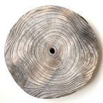 Rondelle de bois en paulownia JESSALYN, gris, Ø25-27cm