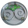 Sous-pot rond DUNIK en plastique, motif roulettes, gris, 9cm, Ø32cm