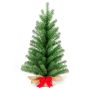 Sapin de Noël artificiel ATHÈNES, sac de jute, noeud rouge, 45cm, Ø20cm