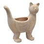 Pot de fleurs « Chat » NYMAR en terre cuite, fait main, beige, 46 x 27 x 51 cm
