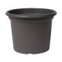 Pot de fleurs rond VENERA en plastique recyclé, avec des trous, anthracite, 19cm, Ø25cm