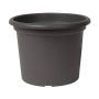 Pot de fleurs rond VENERA en plastique recyclé, avec des trous, anthracite, 23cm, Ø30cm