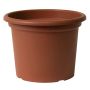 Pot de fleurs rond VENERA en plastique recyclé, avec des trous, terracotta, 15cm, Ø20cm