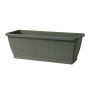 Bac à plantes pour balcon OPHIRA en plastique recyclé, réserve d'eau, soucoupe, vert sauge, 49,5x19,5x17,5cm